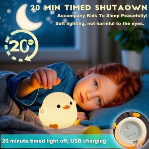 Veilleuse Canard Mignon <span class=keywords><strong>DoDo</strong></span>, Lampe Canard en Silicone Alimentaire Souple, Lumière de Chevet Dimmable pour Bébé, Enfants, Crèche, Rechargeable par USB - Product Image 4