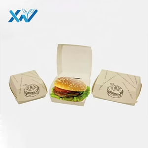 Giấy trắng <span class=keywords><strong>Hamburger</strong></span> hộp dùng một lần rắn tẩy trắng Hội Đồng Quản trị Burger bao bì thân thiện với môi takeout vỏ sò - Product Image 1