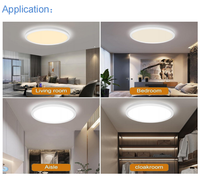 Luz Nocturna LED Redonda, Panel LED Empotrado de 15 Pulgadas, Marco de Aluminio, Regulable, para Hotel, Oficina, Centro Comercial