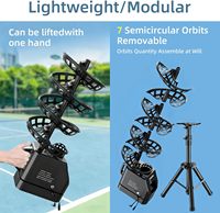 Lanceur de balles de tennis modulaire léger à 7 pistes à angle réglable, machine d'entraînement de tennis portable pour terrain extérieur