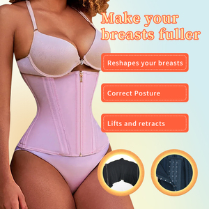 Double Tummy Control Belly Belt Waist Trainer for Women Rows Rows Hooks Zipper <strong>Corset</strong> Breathable <strong>Beige</strong> Girdle Colombian <strong>Corset</strong> - Product Image 6