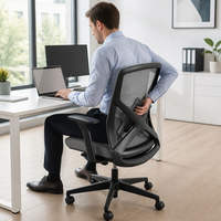 Chaise de bureau ergonomique moderne avec support lombaire réglable, coussin en mousse haute densité, usage commercial pour les environnements hospitaliers et hôteliers