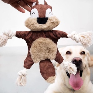 Jouet sonore pour chien en peluche en forme d'écureuil et de renard, avec papier froissé et couineur BB, pour la mastication et l'entraînement dentaire, vente en gros d'articles pour animaux de compagnie - Product Image 3