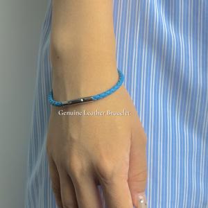 <span class=keywords><strong>OYA</strong></span> Design semplice pelle di pecora in vera pelle e acciaio inossidabile fibbia in pelle bracciale di corda per gli uomini delle donne - Product Image 4