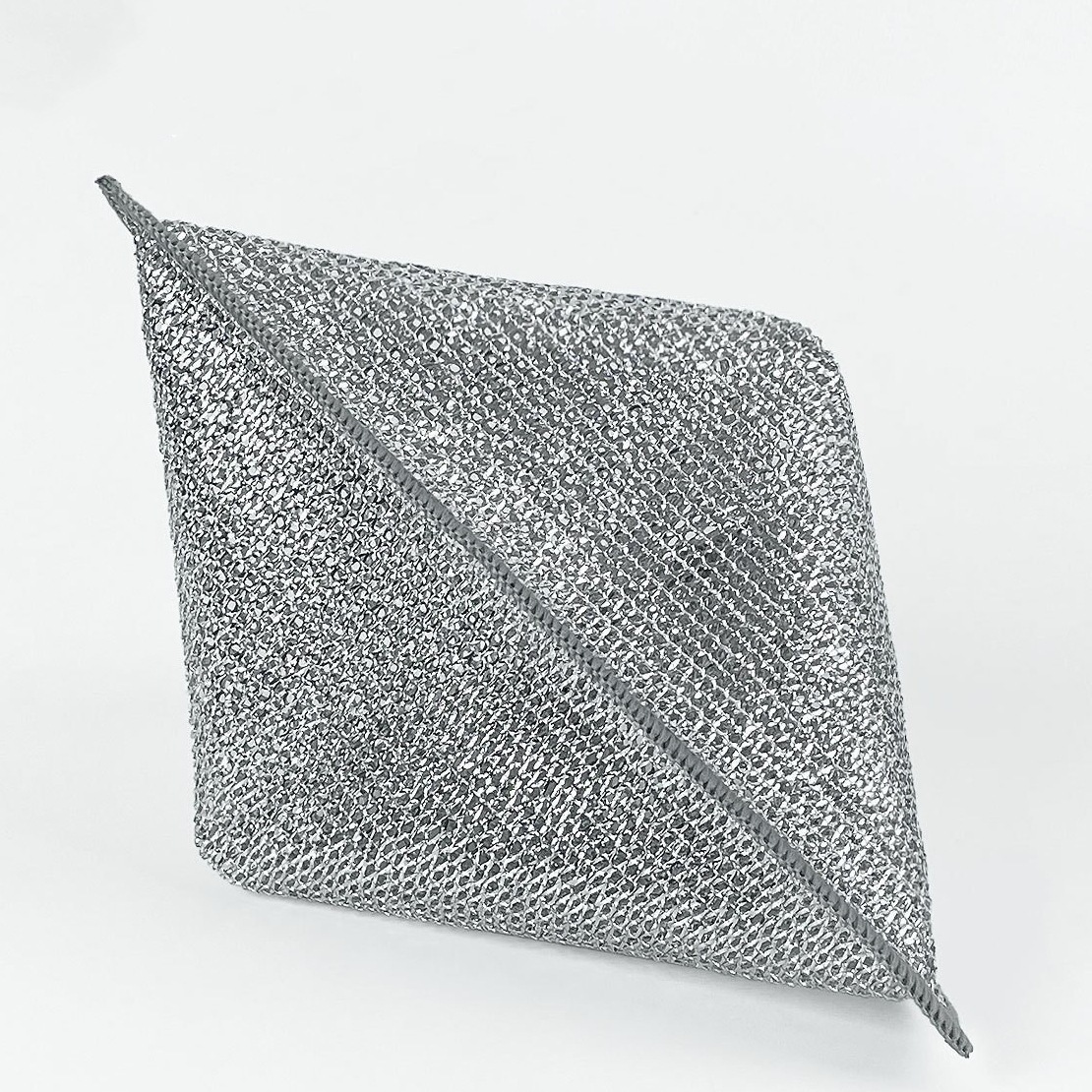 Chiffon de nettoyage fin à double couche, 20 x 20 cm, fil argenté de qualité supérieure