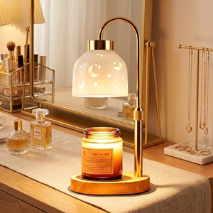 Lámpara Calentadora <span class=keywords><strong>de</strong></span> Velas <span class=keywords><strong>de</strong></span> Metal Blanco con Pintura Horneada <span class=keywords><strong>de</strong></span> Larga Duración y Resistente a la Decoloración para Decoración <span class=keywords><strong>de</strong></span> Habitaciones <span class=keywords><strong>de</strong></span> Estilo Neutral, Crema y Dark Academia - Product Image 1