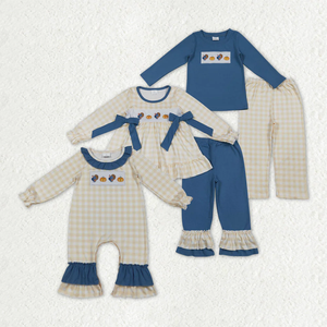 Conjunto de Pantalones con Volantes y Manga Larga con Apliques Florales de Pavo de Acción de Gracias para Bebés y Niñas, Trajes a Juego para Hermanas - Product Image 6