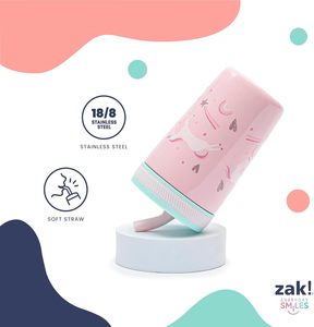 Zak Designs Kelso Tasses à bec en acier inoxydable de 12oz Tasses pour tout-petits isolées sous vide anti-fuite Conception Safari pour enfants Voyage à la maison - Product Image 5