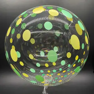 Luminous Led Bobo Bubble Balloon Light With Sticks Led Glowing Transparent Clear Balloons With Confetti Inside