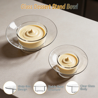 Verre à boire vintage pratique en verre transparent avec base surélevée, sans BPA, compatible lave-vaisselle, pour desserts, salades, soupes, fêtes et restaurants