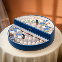 Boîtes d'emballage personnalisées en cuir pour dattes et chocolats de mariage, double couche, avec couvercle transparent semi-acrylique, boîte cadeau pour dattes, bonbons et desserts