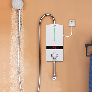 Chauffe-eau mural instantané mini pour cuisine, entrée inférieure, sortie supérieure, 3,5-5,5 kW, affichage LED, en acier inoxydable - Product Image 2