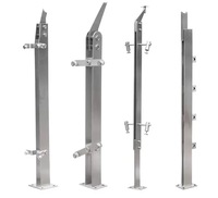 Balustrade de balcon extérieure de style moderne personnalisée, main courante en acier inoxydable avec garde-corps en verre, installation en kit