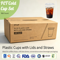 Gobelets jetables en plastique transparent de luxe personnalisés de 16, 20, 24 oz pour matcha, avec couvercles et pailles, pour limonade