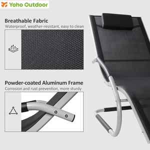 قماش خارجي معدني قابل للطي وسادة شمس قابلة للإزالة قابل للتنفس قماش نسيجي لسطح الفناء ومخيم شاطئ بجانب المسبح - Product Image 4