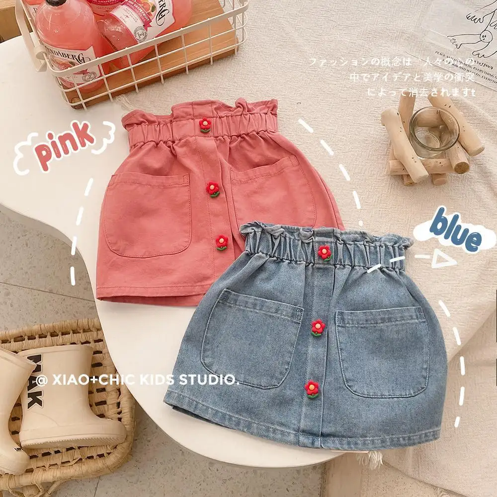 Girls Skirts,2024 Latest Oem Boutique Fashion Toddler Kids Children Girls Jeans Skirts Baby