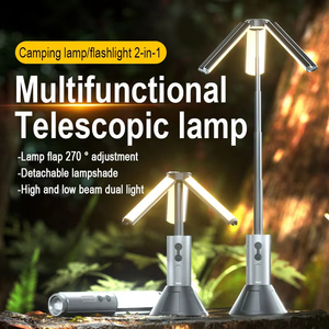 Lampe torche LED télescopique portable rechargeable, projecteur pliable pour réparation automobile en extérieur, camping et éclairage de tente - Product Image 2