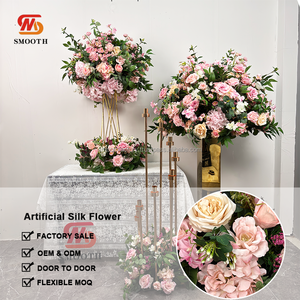 Décoration artificielle de fête de mariage lisse centres de fleurs Real Touch Rose Flower Arrangement Ball - Product Image 6