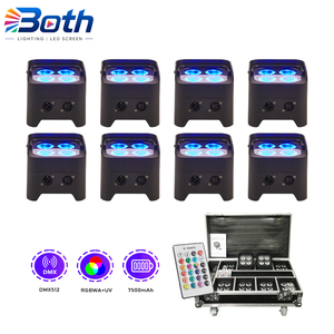 Mini 4x18W RGBWA+UV LED Par Can Light Rechargeable <b>Uplight</b> for Wedding DJ Event Lighting - Product Image 1