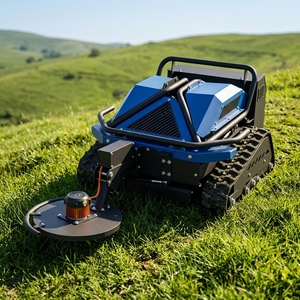 Free Shipping Mini Gasoline Crawler Robotic Lawn <b>Mower</b> Rubber Track <b>Remote</b> Control Self Propelled Brush Cutter For Sloped Lawn - Product Image 1
