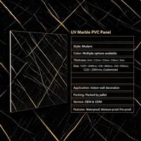 Panneau mural imperméable à haute brillance, panneau en PVC marbré UV pour la décoration murale de la maison, panneau pour murs intérieurs, salon