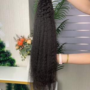 ผมต่อแบบตรงหยักศก ขายส่ง 9a ยอดนิยม น้ำหนัก 100 กรัมต่อแพ็ค ผมแท้ 100% แบบ Super Double Drawn - Product Image 3