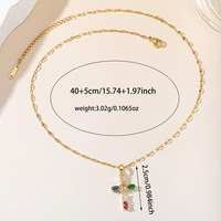 Magnifique Collier Pendentif Croix Ovale en Or Scintillant avec Halo Pavé Central Champagne, Bijou Tendance pour Femme, Idéal Cadeau