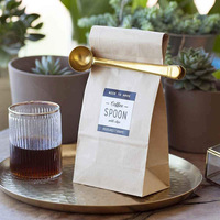 Cuillère à mesurer en grains de café à long manche en acier inoxydable avec logo du client