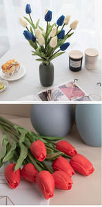 Di alta qualità singolo stelo Pu <span class=keywords><strong>tulipano</strong></span> fiori vero tocco rosa <span class=keywords><strong>giallo</strong></span> 35 cm tulipani artificiali per la vendita - Product Image 5