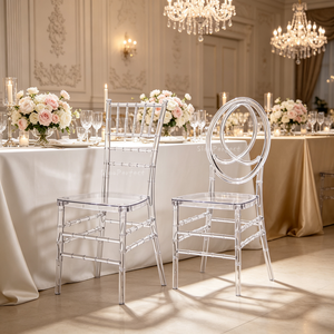 Wholesale New Party Banquet Crystal Resin Plastic Transparent Clear Tiffanie Chiavari Chavari <b>Chairs</b> for Event Weddings Acrylic - Product Image 1