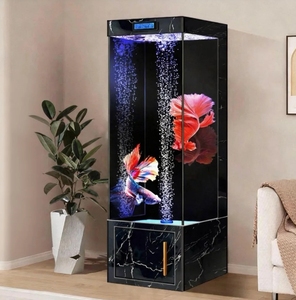 Meuble TV <span class=keywords><strong>Aquarium</strong></span> 2026 Salon Nouveau Petit et Moyen Format Vertical sur Pied Ultra Blanc en Verre Fonction Chauffante - Product Image 5