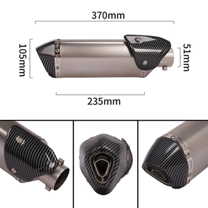 Pot d'échappement hexagonal noir/argent pour moto <span class=keywords><strong>de</strong></span> course <span class=keywords><strong>Horizon</strong></span> 150, Small Ninja 250, Road Race 350R25/R3 - Product Image 1