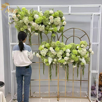NIKA Bouquet de fleurs artificielles 40 cm, rose, hortensia et lys blancs et verts, idéal pour centre de table de mariage - Meilleures ventes, prix imbattable