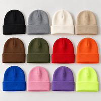 Groothandel Gemengde Kleuren Rib Gebreide Mutsen Met Boord Wintermutsen Direct Leverbaar Gorros Al Por Mayor Bulk Levering
