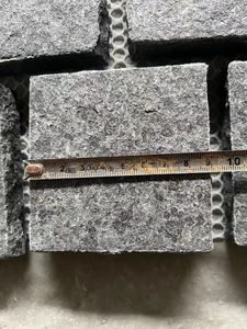 Flamed Đen <span class=keywords><strong>Granite</strong></span> đá cuội pavers Fan Shape Đen <span class=keywords><strong>Cobble</strong></span> đá cho đường lái xe lát - Product Image 4