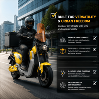 Scooter électrique 72V 2200W pour adultes, vitesse élevée 45 km/h, longue autonomie, puissant, pour les trajets quotidiens en ville, E-Moped