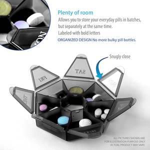 Boîte de rangement portable en plastique à 7 compartiments pour pilules, organiseur hebdomadaire, idéale pour le rangement de bijoux, personnalisable - Product Image 3