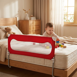 <span class=keywords><strong>Barrière</strong></span> de <span class=keywords><strong>lit</strong></span> pliable facile pour la sécurité des enfants, <span class=keywords><strong>barrière</strong></span> latérale de <span class=keywords><strong>lit</strong></span> pour <span class=keywords><strong>bébé</strong></span>, <span class=keywords><strong>barrière</strong></span> de <span class=keywords><strong>lit</strong></span> pour enfants rouge - Product Image 2
