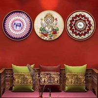 Décoration murale ronde en MDF Mandala Ganesha Éléphant Thaïlandais Bohème pour la maison, le restaurant, le spa et le salon