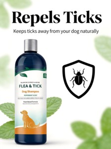 Champú Natural para Perros Contra Pulgas y Garrapatas, Fórmula para el Cuidado <span class=keywords><strong>de</strong></span> Mascotas, <span class=keywords><strong>Repelente</strong></span> <span class=keywords><strong>de</strong></span> <span class=keywords><strong>Piojos</strong></span> y Ácaros, Limpia, Desodoriza, Suaviza el Pelaje y Cuida la Piel - Product Image 6