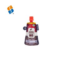 Sachet Doypack en plastique souple avec bec verseur, en aluminium brillant imprimé sur mesure, pour emballage de sauce chili, sachet alimentaire de qualité alimentaire
