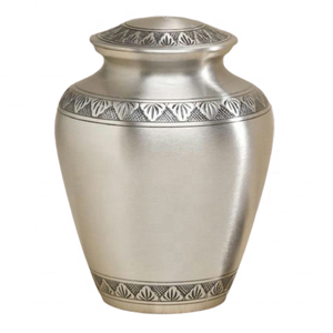 Urna de cremación de aluminio para adultos de primera calidad Acabado de mármol Estilo americano Calidad Cenizas humanas Entierro Almacenamiento conmemorativo Suministros funerarios - Product Image 3
