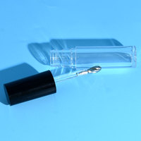 Nuevo logotipo personalizado 6ml Pink White Top Big Wand Lip Gloss Packaging Lipgloss Wand Tubes con aplicador de metal