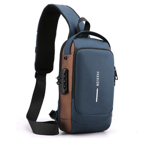Borsa a Tracolla Multifunzione Antifurto con USB per Uomo, Borsa da Viaggio a Tracolla, Marsupio da Petto, Borsa <span class=keywords><strong>Messenger</strong></span> - Product Image 1