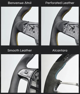 Volant sport en cuir et fibre de carbone sur mesure pour E90 E92 E93 E82 E87 Série 3 320 <span class=keywords><strong>325</strong></span> 330 M3 M2 X1 - Product Image 4