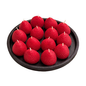 NF Lauren Strawberry <b>Candle</b> with Ceramic Plate Private Label Handmade Soy Wax Scented Fruit <b>Candle</b> Home Decor Wedding Gift Bulk - Product Image 1