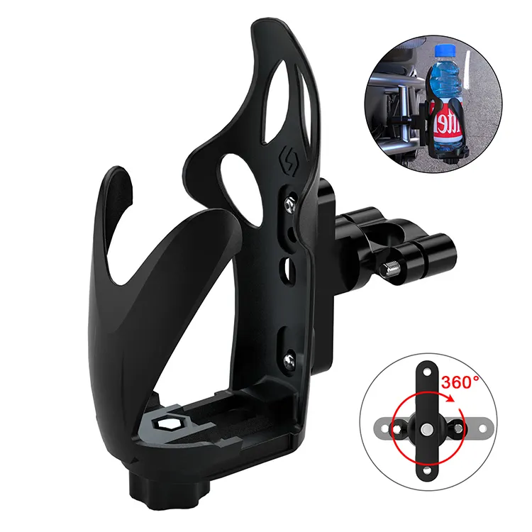 Motorcycle Scooter Handlebar Mount Adjustable Lightweight Bicycle Plastic Water Bottle Cage With Metal Clip