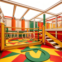 Aire de jeux colorée et personnalisable pour tout-petits, adaptée aux enfants, avec toutes les activités, pour usage commercial, grande capacité