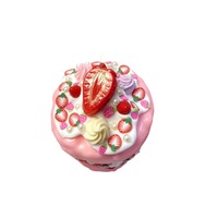 Squishy gâteau fraise fait main, jouet anti-stress en forme de cœur, squishy dessert mignon pour ASMR