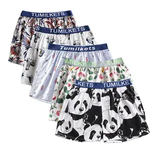 China Supplier Men'S Printed Boxers Loose Shorts Home Arro Pants Boxers Pure Cotton Pants